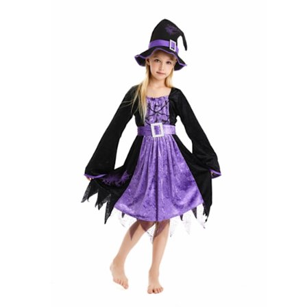 Halloween häxa kostym Set klänning hatt för Halloween