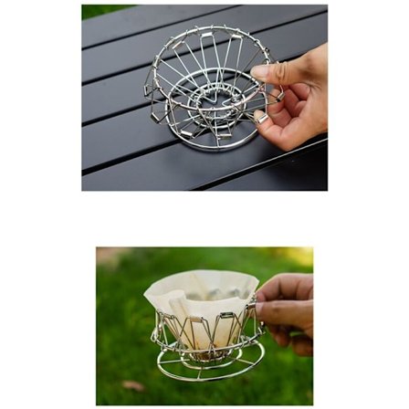 Kaffe Filter Cone Rostfritt Stål Häll Över Kaffe Dripper Stativ Hopvikbar Bärbar Kaffe Filter Hållare Guld
