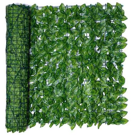 0,5X3M Kunstig hæk af blade til væg, kunstig hæk af efeublade, skærm til privatliv, skærm til dekoration, hækpaneler