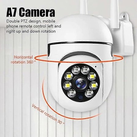 Chanmakers A7 Trådlös Övervakningskamera 360 graders intercom 1080P Hem Säkerhetskamera Fjärrkontroll HD Mörkerseende Kamera Säkerhetsmonitorer & 