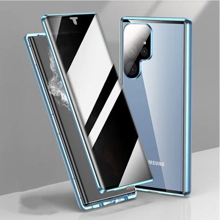 sekretess doubelfodral för Iphone Samsung S23 ultra blå blå