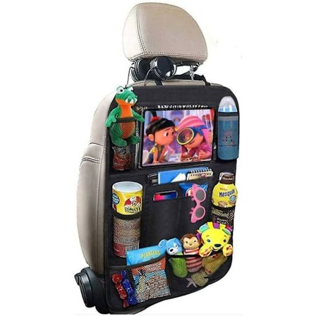 Autostolsskydd 1 st vattentät baksäte bilstol arrangör sparkmatta skydd bilstolsskydd med Ipad surfplatta hållare