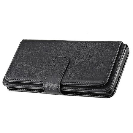 Kompatibel Iphone 13 Case Retro Läderplånbok Flip Magnetic Cover 10 Korthållare - Svart