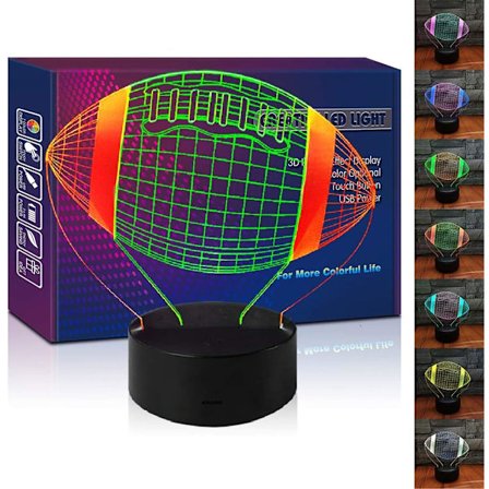 American Football LED 3D Illusion USB Nattlampa Rugbylampa