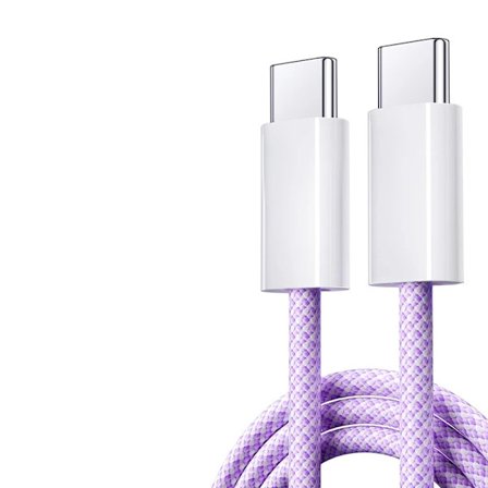 2023 Original USB C-kabel för iPhone 15 Pro Max iPad PD 65W 45W 25W Turboladdningskabel Typ C Snabbladdare för Samsung S23 S22 Lila