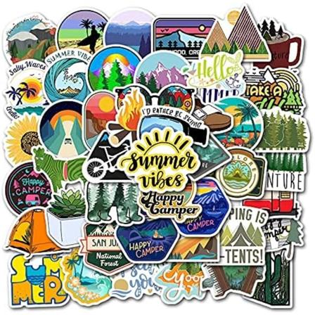 50 stk utendørs eventyrklistremerker, villmarksnatur fotturer camping reiseklistremerker