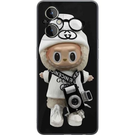 Yhteensopiva Puhelinkuori OnePlus OnePlus Nord N20 5G Tyylikäs muotoilijafiguuri kameralla ja katutyyliä, leikkisä keräilyfiguuri trendikkäässä