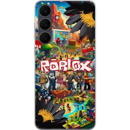 Kompatibelt Mobilskal till Samsung Samsung Galaxy S25 FE Roblox äventyrsvärld full av figurer, färgstarka spelmiljöer och actionfyllda byggvärlda