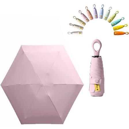 Mini Sun Rejseparaply Ringhåndtag Belægningslag Stof Blokerende/anti UPF 50 UV Beskyttelse 99,9% Kompakt Foldbar Taskeparaply/Mænd Kvinder Børn
