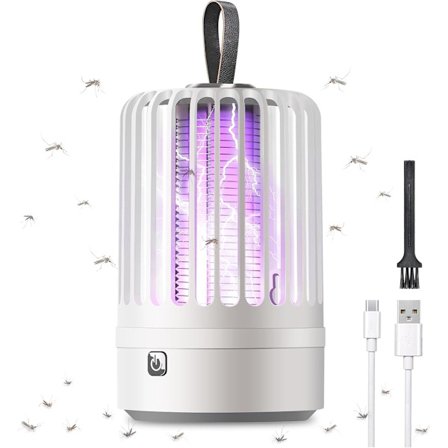 Insektsdödare, Flugdödare, Insektslampa, Kraftfull och Effektiv 3W UV-insektsdödare, Med Uppsamlingsbricka, Hållbar, Snabbt och Effektivt Skydd