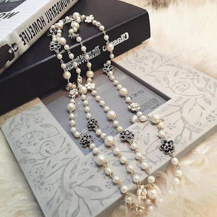 Långt pärlhalsband för kvinnor, tröjkedja, halsband WS26954 (FMY)