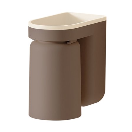 Væghængt tandbørsteholder med dræningsfunktion, selvklæbende tandbørsteholder med kopper til badeværelse, karamelbrun