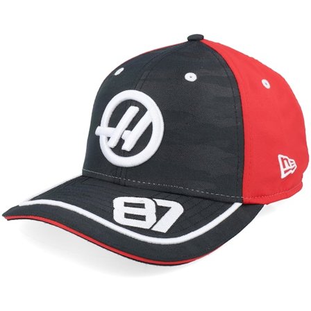 New Era - Motor Zwart adjustable Cap - Haas F1 25 Bearman 9SEVENTY Black Camo/Red Adjustable @ Hatstore