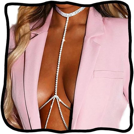 Krystal Kropskæde Smykker, Rhinestone Choker Design, Sølvfarvet