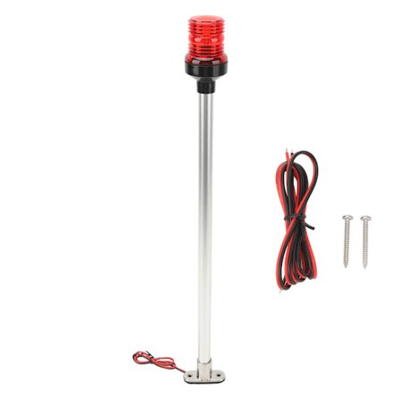 22 tommer båd ponton ankerlys rund rustfrit stål base over 2NM synlighed IP66 vandtæt båd agterlys til yachter skibe rød