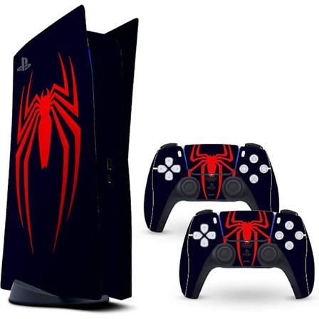 PS5 Skin Punainen Hämähäkki Suojaava Suojus Vinyyli Tarra Tarrat Sony Playstation 5 Levyversio Konsolille Ja Kaksi Dual Sense 5 Tarrat Skin (FMY)