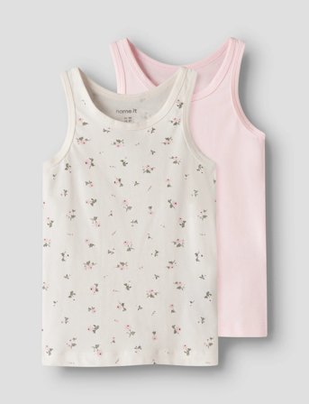 name it Nmftank Top 2P Jet Stream Flower Noos - Cream - 122-128