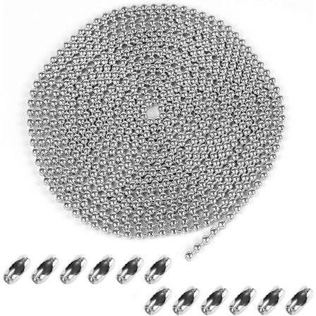 Rullepersienningkæde - 5 Meter, 4,5 mm, 12 Kædeforbindelser