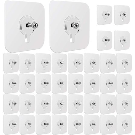 Transparente vægophængende søm, 30 stk. Selvklæbende søm i kroge