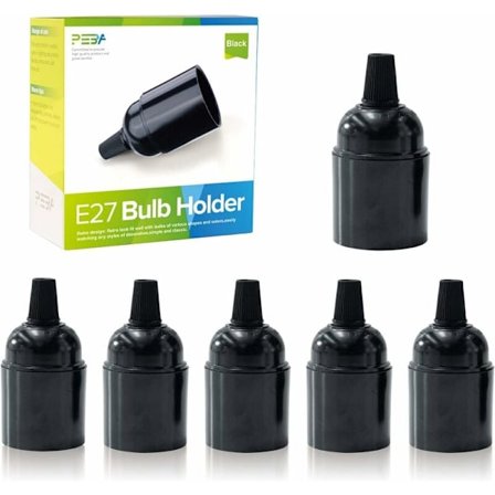 E27 Lampfot E27 Bakelit Lampfot E27 Lampfot Sockel För E27 Glödlampa PEBA 6 PCS Armatur Belysning Dekoration för Café, Restaurang, Kök