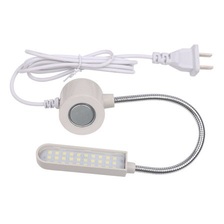 Symaskine Lampe Svanehals Arbejdslampe med Magnetisk Monteringsfod, Hvidt Blødt Lys til Drejebænke, Boremaskiner, Arbejdsborde