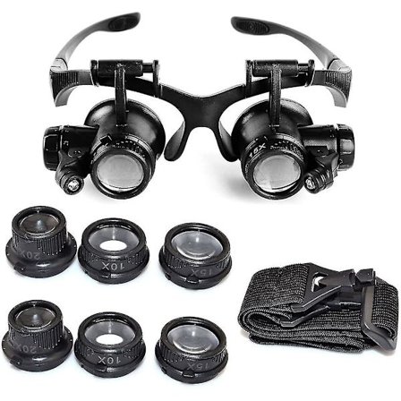 10x 15x 20x 25x Forstørrelsesglass med Justerbar LED-lampe for Juvelerer og Urmakere