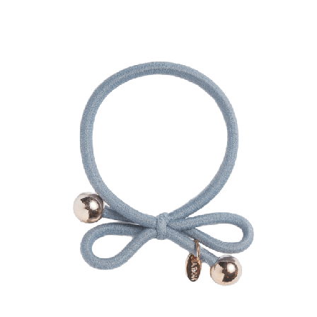 IA BON Hair Tie with Gold Bead - Dusty Blue Accessoarer & tillbehör Dam Blå ONESIZE