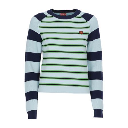 Kenzo Round-neck Strik Blå, Dame Striktrøjer