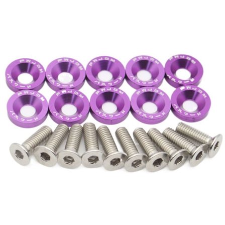 10 st/förpackning Bilmodifierade skruvar Hex-fästen LILA