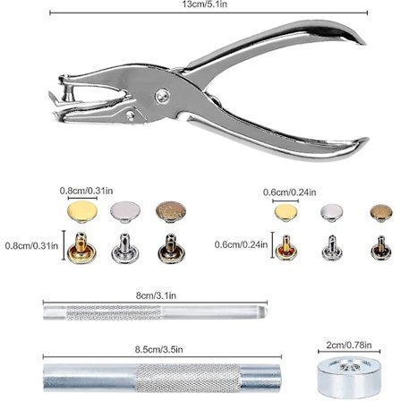 Lærnagler 240 sett 2 størrelser Dobbeltnagle Rørformet Metall St
