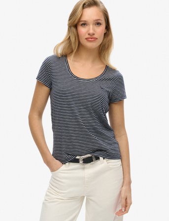 Superdry Scoop Neck Tee - Navy - 38