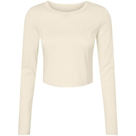 Bella + Canvas Dam/Dam Micro-Rib Långärmad Crop Top L