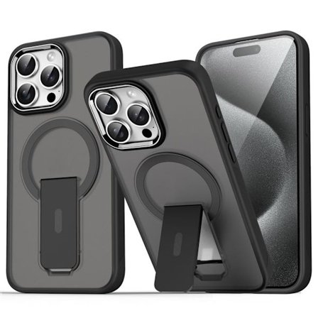 iPhone 14 Pro Max Case MagSafe Stand - Transparent Black