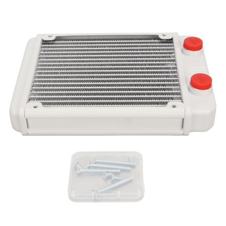 Vannkjølingsradiator G1/4 Gjenge Aluminiumlegering Finner 18 Rør Varmeveksler Radiator for Datamaskin CPU
