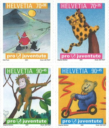 Schweiz - Pro Juventute 2001 - Postfrisk sæt 4v