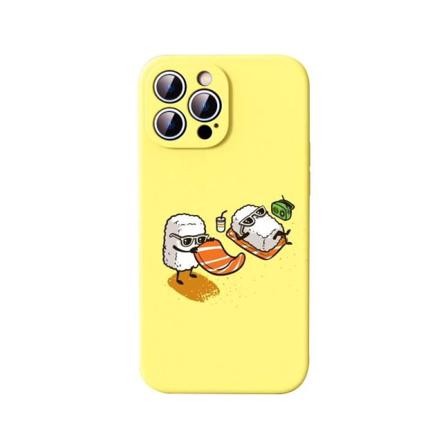 Iphone 13, Pro & Max Roligt Skal Sushi Lax Ris Strand Yellow One Size