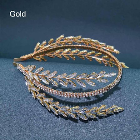 Brude pannebånd Rhinestone hodebånd GULL