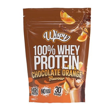 Wispy Nutrition Whey 100 Proteinpulver 1 kg Chocolate Orange, Sport & Velvære, Protein & Energi, Proteinpulver