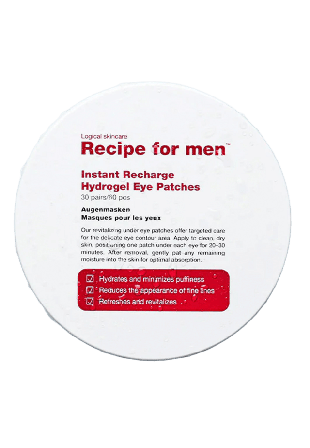 Recipe For Men Instant Recharge Hydrogel Eye Patches Ansiktsmask & peeling Herr 85G