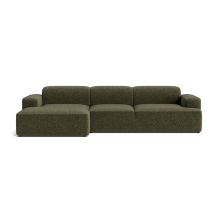Madrid XL Chaiselongue-Sofa, links in Anthology Grün, modernes Design mit breiter Liegefläche und tiefer Sitzfläche für hohen Komfort 75cm