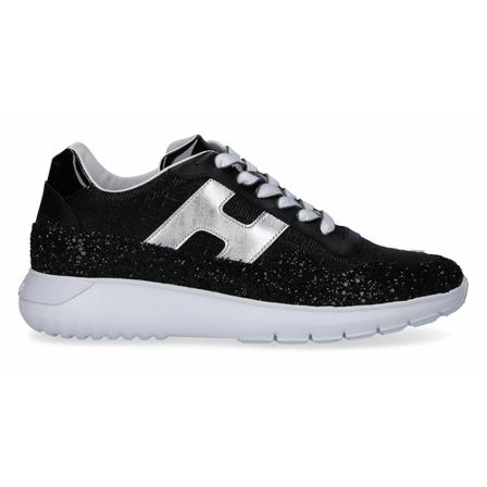 Hogan Sneakers low H371 Glitter Sort, Dame, Størrelse: 36 EU