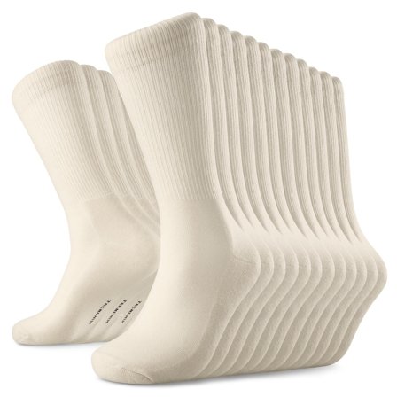 DryFeel | 12-Pack Antique White Cotton Tennis Socks for Men
