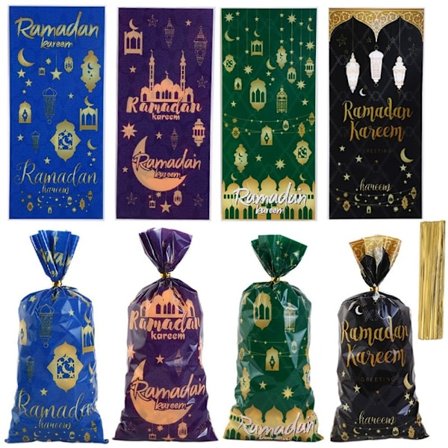 50 st Eid Mubarak godispåsar Cookie Treat-påsar STIL 1 STIL 1