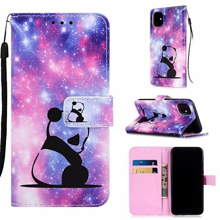 Etui til Samsung S25 ULTRA panda baby flat malt lær kortspor