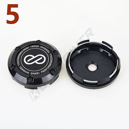 4 kpl Od 66mm / Id 62mm Sport Keskihattu Enkei Logo Tarra Vannekeskihattu Hopea & Musta Vanteen Peitehatut, 5