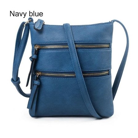 Crossbody-taske til kvinder Lynlåspung NAVY BLÅ