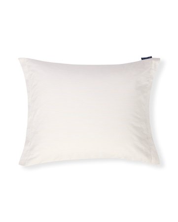 Lexington Gestreifter baumwollsatin kopfkissenbezug, beige/weiß