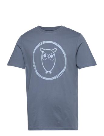 Owl T-Shirt - Gots/Vegan T-shirt Blå Knowledge Cotton Apparel
