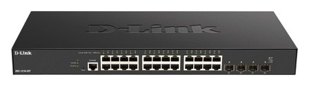 D-LINK DXS 1210-28T - 28-porters 10GbE smart switch - 24 x 10GBase-T + 4 x 25 Gigabit SFP28 - rackmonterbar