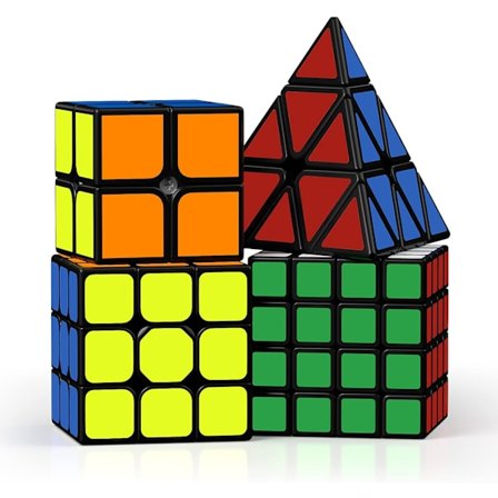 [4 Pakke] Speed ​​Cube Sæt, Speed ​​Cube 2X2 3X3 4X4 Pyramide